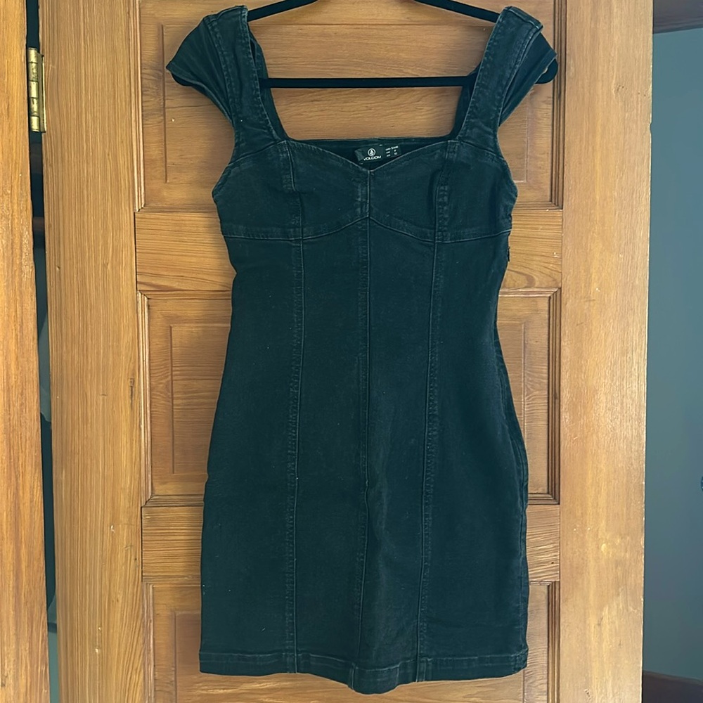 Volcom Black Stretch Denim Mini Dress